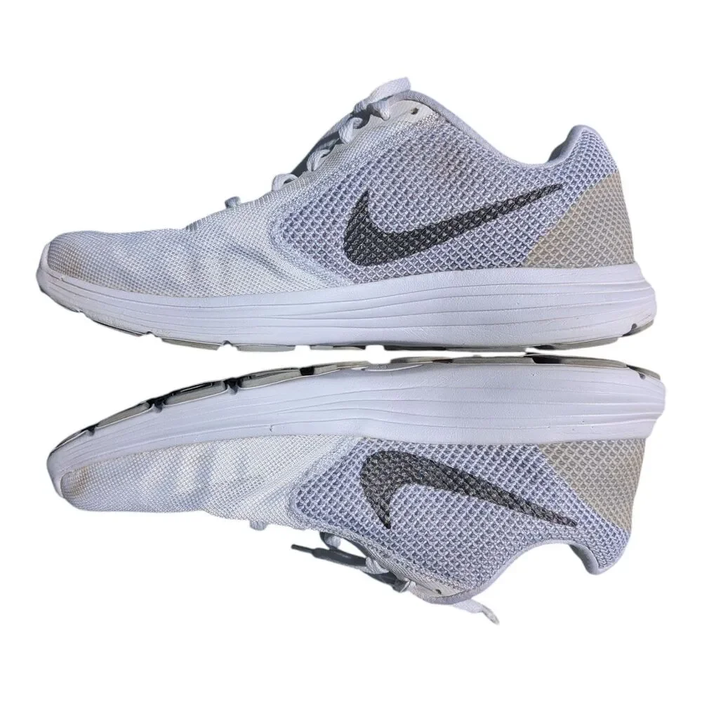 Nike Revolution 3 Women's Running Shoes White Mesh Athletic Sneakers Size 10